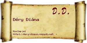 Déry Diána névjegykártya
